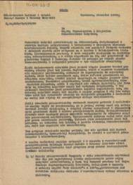 odpis pisma Zarządu Muzeów i Ochrony Zabytków Ministerstwa Kultury i Sztuki z czerwca 1960 r. w sprawie klasyfikacji zabytków, skan 1