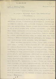Koreferat z dnia 6 czerwca 1953 r. do projektu szkicowego wnętrz "Domu Kawalerskiego" w Świerklańcu, skan 1