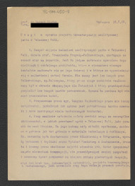 uwagi w sprawie projektu inwentaryzacji analitycznej parku w Żelazowej Woli z dnia 16 maja 1959 roku, skan 1