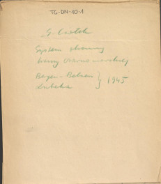 G. Ciołek, System obronny bramy czarnomorskiej, Bergen-Belsen, Lubeka 1945 - rękopis konspektu odczytu, skan 1