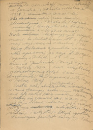 fragmenty (brudnopis) streszczenia referatu pt. "Ogrody staropolskie" wygłoszonego na Komisji Historii Sztuki Towarzystwa Naukowego Warszawskiego , skan 4