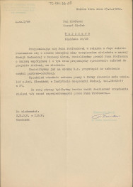 pismo kierownika Stacji Badawczej Instytutu Gospodarki Wodnej w Borowej Górze z dnia 29 stycznia 1964 r. w sprawie zlecenia na opracowanie założeń do projektu zieleni, skan 1