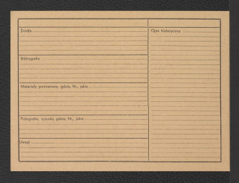 karta katalogowa zawierająca podstawowe informacje na temat miejscowego ogrodu, skan 2