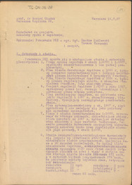 Koreferat z dnia 14 maja 1957 r. do projektu zabudowy rynku w Szydłowie, skan 1