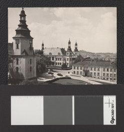 fragment miasta z widocznym w głębi pałacem biskupim, skan 1