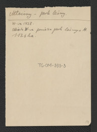 odnośnik bibliograficzny (Warszawa 1938) wzmiankujący miejscowy park leśny, skan 1
