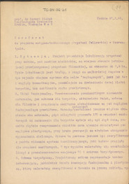 Koreferat z dnia 30 października 1958 r. do projektu wstępno-technicznego przystani flisackiej w Czorsztynie, skan 1