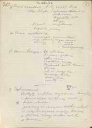 fragmenty brudnopisów konspektów oraz program wykładów na Wydziale Architektury Politechniki Warszawskiej z planowania zieleni w osiedlach i w krajobrazie , skan 9