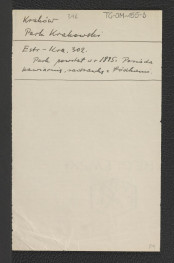 odsyłacz do Estreicher K., Kraków: przewodnik dla zwiedzających miasto i jego okolice, Kraków, 1931, s. 302 wzmiankujący zaistnienie miejscowego parku w 1885 r., skan 1