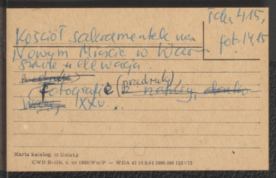 kartka zawierająca informację o rysunku przedstawiającym fragment parku w Mużakowie, skan 2