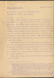 ocena z dnia 20 czerwca 1957 r. programu pracy Witolda Plapisa  pt. "Architektura otwarta i jej elementy", skan 1