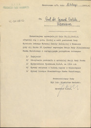 pismo przewodniczącego Rady Pienińskiego Parku Narodowego z dnia 8 lutego 1965 r. komunikujące o terminie zwyczajnej sesji Rady Pienińskiego Parku Narodowego, skan 1