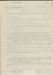 Opinia z dnia 28 stycznia 1953 r. o projekcie szkicowym schroniska turystycznego na Lubaniu, skan 1