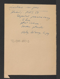 wypis z Kwestionariusza Ministerstwa Kultury i Sztuki z 1957 r., skan 1