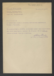 rachunek za opracowanie opinii o projekcie zakrzewienia cmentarza na Bródnie w Warszawie; z dnia 10 października 1958 roku , skan 1
