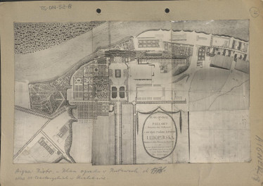 hasło biograficzne - Aigner Chrystian Piotr - plan ogrodu w Puławach z ok. 1776 r. (ze zbiorów Muzeum Książąt Czartoryskich w Krakowie), skan 1