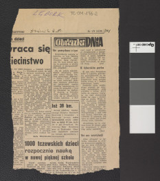 fragment karty z „Dziennika Bałtyckiego” nr 178/5318 (1961) zawierający zwięzły tekst pt. W lęborskim parku, skan 1