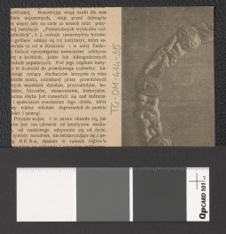 wnętrze uniwersytetu wraz z popiersiem astronoma Marcina Poczobutta żyjącego w latach 1728-1810 (wycinek zawierający dwubarwną reprodukcję fotografii), skan 2