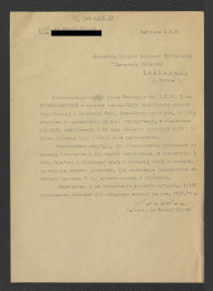 zawiadomienie ze strony Gerarda Ciołka z dnia 5 października 1953 roku o przystąpieniu do opracowania dalszej części dokumentacji, skan 1