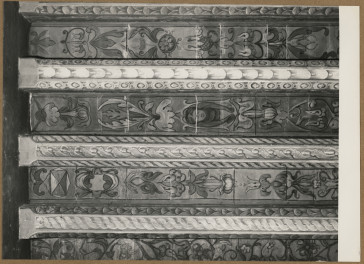 Pałac biskupów - wnętrze, d. komnata biskupia, fragment polichromii stropu, skan 1