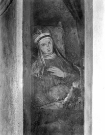 sanktuarium św. Jadwigi Śląskiej - kościół: stara kaplica św. Jadwigi, fragment polichromi, skan 1