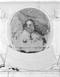 pałac - wnętrze: portret Nostitza w fasecie sali balowej, skan 1