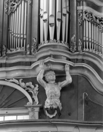 kościół Pokoju im. Trójcy Świętej - wnętrze, prospekt organowy, detal, skan 1