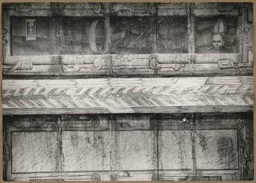 Pałac biskupów - wnętrze, d. sala jadalna, fragment polichromii stropu , skan 1