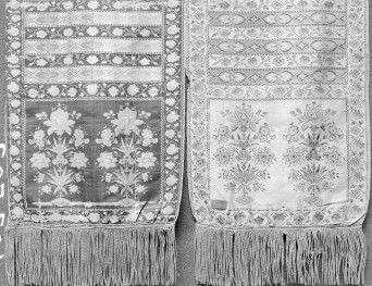 kościół pw. Wniebowzięcia Najświętszej Maryi Panny i św. Zygmunta - Muzeum Diecezjalne - zbiory - pas kontuszowy - fragment, skan 1