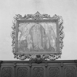 klasztor Bożogrobowców - kościół pw. Ducha Świętego - wnętrze - prezbiterium - obraz wotywny, skan 1