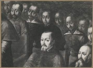 Pałac biskupów - wnętrze, pokój biskupi, plafon ze sceną Sądu nad arianami - fragment  , skan 1