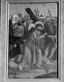 katedra św. Stanisława i św. Wacława - wnętrze, ołtarz (poliptyk), scena "Droga Krzyżowa" , skan 1