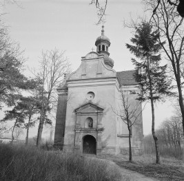 klasztor Franciszkanów - Kalwaria Pakoska - kaplica Cedron - elewacja, skan 1