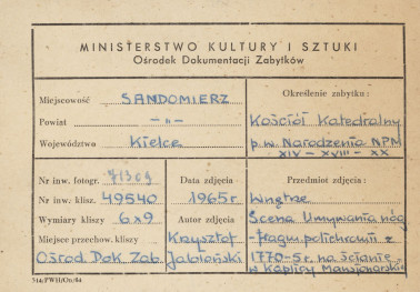  Katedra - wnętrze, malowidło ścienne w kaplicy mansjonarzy - metryczka, skan 1