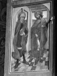 katedra św. Stanisława i św. Wacława - wnętrze, ołtarz (poliptyk), scena "Święci" , skan 1