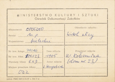 Miasto -  widok ogólny domu - metryczka

 , skan 1