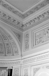 pałac Potockich / Tyszkiewiczów - sala balowa - sztukateria, dekor, sklepienie, skan 1