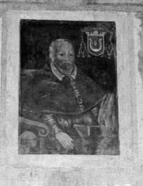 pałac Biskupów Krakowskich - Izba Stołowa Górna /sala portretowa/ /I p./ - ściana południowa - Piotra Myszkowskiego, skan 1