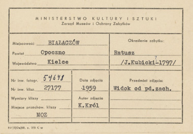 Ratusz - widok ogólny od płd. zach. - metryczka, skan 1
