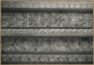 Pałac biskupów - wnętrze , I pokój kapituły,  fragment polichromii stropu , skan 1