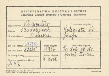 Kościół parafialny - widok ogólny od strony wsch.- metryczka, skan 1