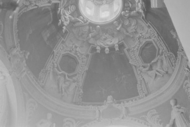 kaplica Radziwiłłów fragment sklepienia kolebkowego, kopuła, , skan 1