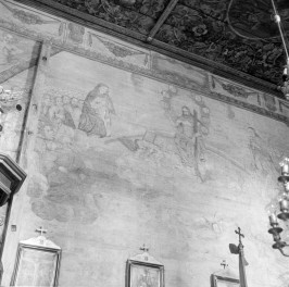kościół pw. Narodzenia Najświętszej Marii Panny - wnętrze - prezbiterium - ściana północna - polichromie - Sąd Ostateczny - fragment I, skan 1