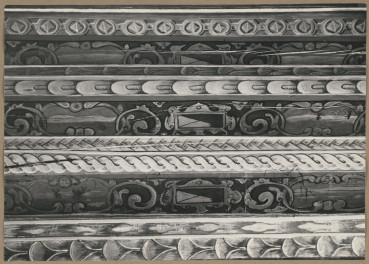 Pałac biskupów - wnętrze , I pokój kapituły, fragment polichromii stropu, skan 1
