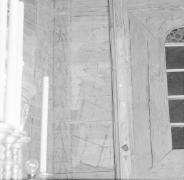 kościół pw. Podwyższenia Krzyża Świętego - wnętrze - prezbiterium - ściana południowa - fragment polichromii, skan 1