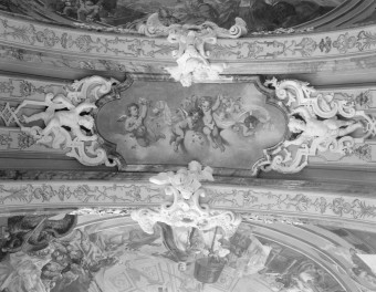 mauzoleum Piastów Świdnickich przy kościele pw. Wniebowzięcia Najświętszej Marii Panny  - wnętrze - fragment dekoracji sklepienia południowego, skan 1