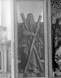 Kościół Najświętszej Marii Panny - wnętrze: tryptyk "Opłakiwanie Chrystusa", lewe skrzydło portret św. Andrzeja, skan 1