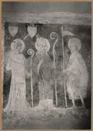 Zespół klasztorny - kościół, wnętrze, nawa,  fragment malowidła ściennego , skan 1