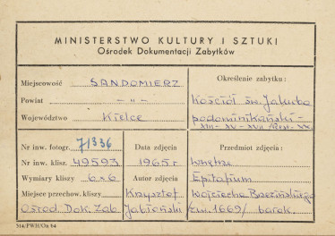  Zespół klasztorny Dominikanów - kościół , epitafium Wojciecha Brzezińskiego - metryczka, skan 1
