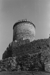 zamek - wieża oraz fragment murów - widok od północy, skan 1